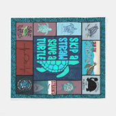 Überspringe einen Strohhalm, der eine Schildkröte Fleecedecke (Vorderseite (Horizontal))