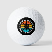 Überspringe einen Strohhalm, der eine Schildkröte Golfball (Vorderseite)