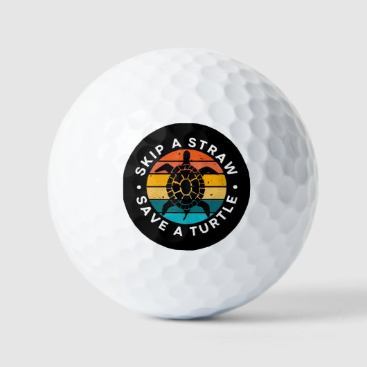 Überspringe einen Strohhalm, der eine Schildkröte Golfball (Vorderseite)