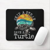 Überspringe einen Strohhalm, der eine Schildkröte Mousepad (Mit Mouse)
