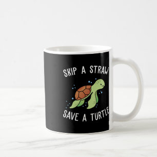 Überspringe einen Strohhalm, Rett eine Schildkröte Kaffeetasse