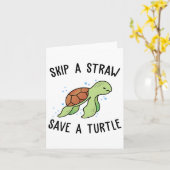 Überspringe einen Strohhalm, Rett eine Schildkröte Karte (Gelbe Blume)