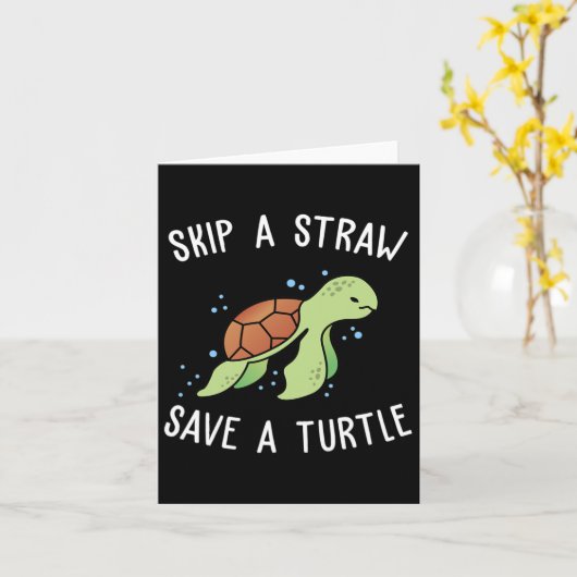 Überspringe einen Strohhalm, Rett eine Schildkröte Karte (Gelbe Blume)