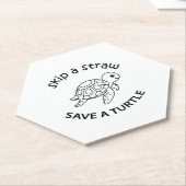 Überspringe einen Strohhalm, rette eine Schildkröt Untersetzer (angewinkelt)