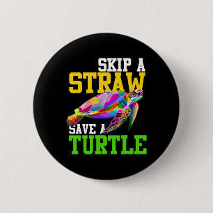 Überspringen eines Strohs Rette eine Schildkröte - Button