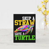 Überspringen eines Strohs Rette eine Schildkröte - Karte (Gelbe Blume)