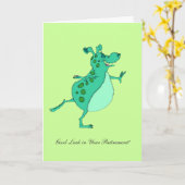 Überspringen grüner Alien - Viel Glück in Ihrer Re Karte (Gelbe Blume)