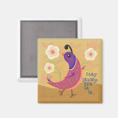 Überspringen Quail mit Blume Magnet (Vorderseite/Rückseite)
