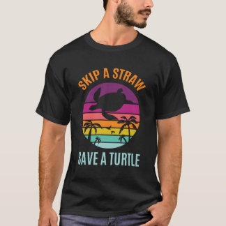 Überspringen Sie den Plastikstrohhalm, um eine Sch T-Shirt
