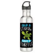 Überspringen Sie einen Strohhalm, der eine Schildk Edelstahlflasche (Vorderseite)