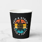 Überspringen Sie einen Strohhalm, der einen Turtel Pappbecher (Vorderseite)