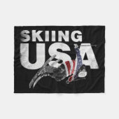 Überspringen USA unterstützen Team Usa Flag Ski Fleecedecke (Vorderseite (Horizontal))