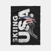 Überspringen USA unterstützen Team Usa Flag Ski Fleecedecke (Vorderseite)