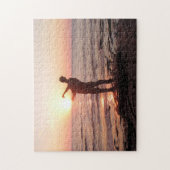 Überspringen von Steinen im Sonnenuntergang Puzzle (Vertikal)