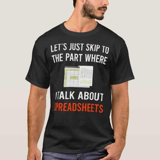 Überspringen von Tabellenkalkulationstabellen T-Shirt (Vorderseite)