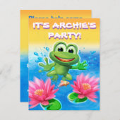 Überspringende Frosch Geburtstagsgewohnheit Party Einladung (Vorne/Hinten)