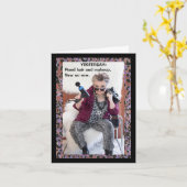 Übersprungenes Haar 'n Make-up ...lustige Karte (Gelbe Blume)