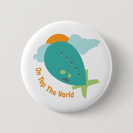 Übersteigen Sie die Welt Button (Vorderseite)
