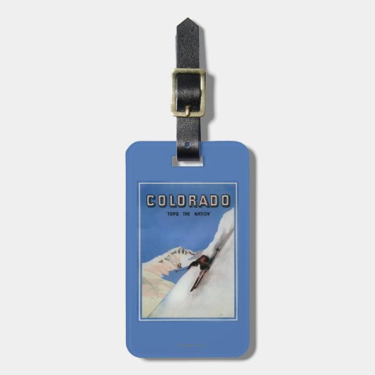 Übersteigt die Nation - Ski fahrendes förderndes Gepäckanhänger (Vorderseite vertikal)