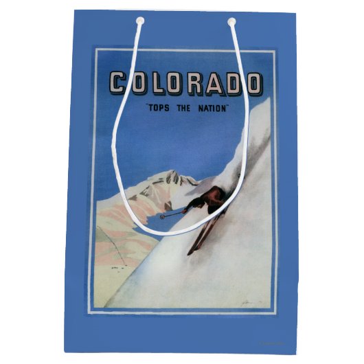 Übersteigt die Nation - Ski fahrendes förderndes Mittlere Geschenktüte (Rückseite)