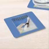 Übersteigt die Nation - Ski fahrendes förderndes Rechteckiger Pappuntersetzer (angewinkelt)