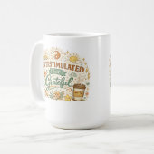 Überstimuliert aber dankbar Retro Boho Kaffeetasse (Vorderseite Links)