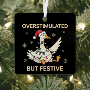 Überstimulierter aber festlicher Gans Weihnachten  Ornament Aus Metall
