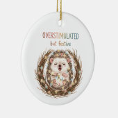 Überstimulierter aber festlicher Igel Keramik Ornament (Rechts)