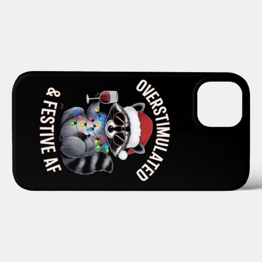Überstimulierter AF Raccoon Espresso Lover Case-Mate iPhone Hülle (Rückseite (Horizontal))