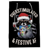 Überstimulierter AF Raccoon Espresso Lover Mittlere Geschenktüte (Vorderseite)