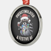Überstimulierter AF Raccoon Espresso Lover Ornament Aus Metall (Links)