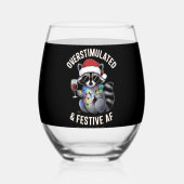 Überstimulierter AF Raccoon Espresso Lover Weinglas Ohne Stiel (Rückseite)