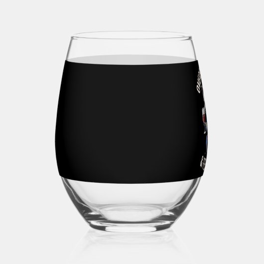 Überstimulierter AF Raccoon Espresso Lover Weinglas Ohne Stiel (Links)