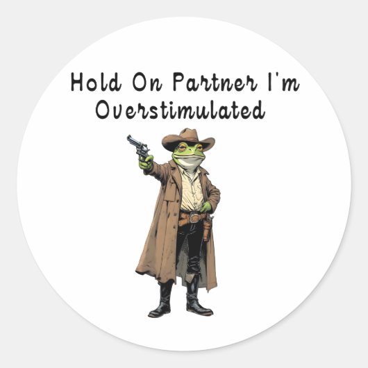 überstimulierter Halten des Partners Runder Aufkleber (Vorderseite)