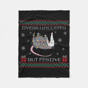 Überstimuliertes, aber festes Opossum Ugly Sweater Fleecedecke