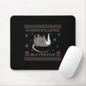 Überstimuliertes, aber festes Opossum Ugly Sweater Mousepad (Mit Mouse)