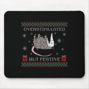 Überstimuliertes, aber festes Opossum Ugly Sweater Mousepad