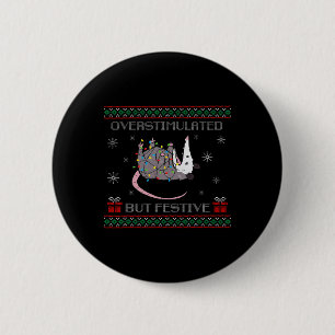 Überstimuliertes aber festliches Possum-Weihnachte Button