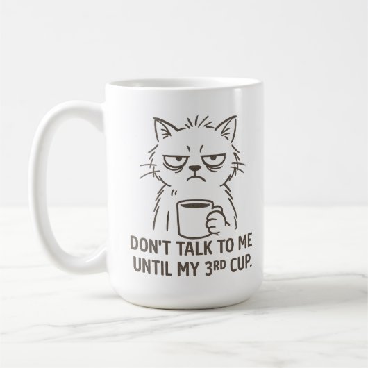 Überstunden Cat Tasse - "Sprich nicht mit mir bis  (Links)