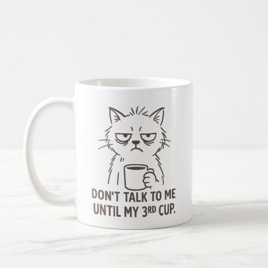 Überstunden Cat Tasse - "Sprich nicht mit mir bis (Links)