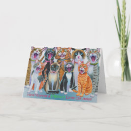 Übertragen von Katzen gedruckte Meldung innerhalb Feiertagskarte