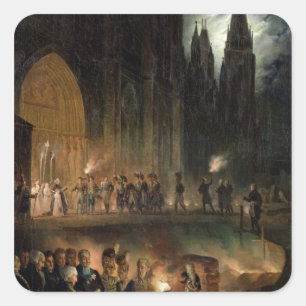 Übertragung der Knochen der Königsfamilie Quadratischer Aufkleber