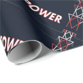 Übertragungsturm und Power-Leitungsmuster Geschenkpapier (Rolleneckpunkt)