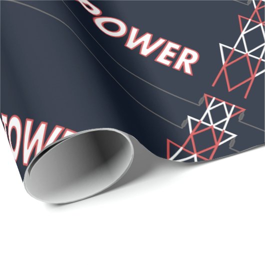 Übertragungsturm und Power-Leitungsmuster Geschenkpapier (Rolleneckpunkt)