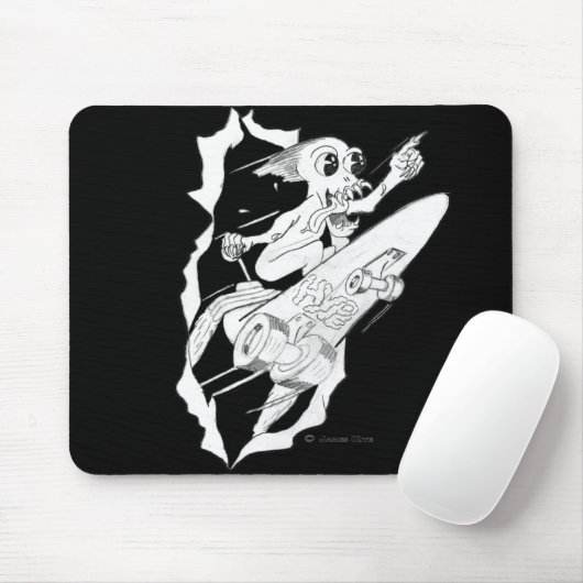 ÜBERTREIBUNG: Rocket trieb Skateboard an Mousepad (Mit Mouse)