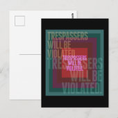 Übertreter werden auf der Postkarte verletzt (Vorne/Hinten)