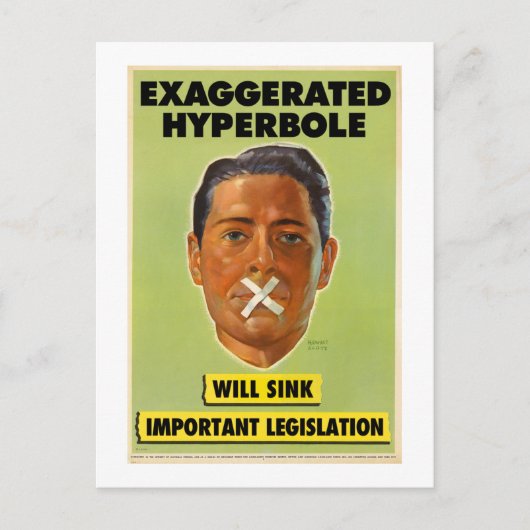 Übertriebene Hyperole Postkarte (Vorderseite)