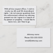 Überwachen Sie 5. Änderungs-Karten polizeilich Visitenkarte (Vorne/Hinten)