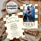 Überwachter Retro Grad '25 Arch Foto Abschluss Einladung