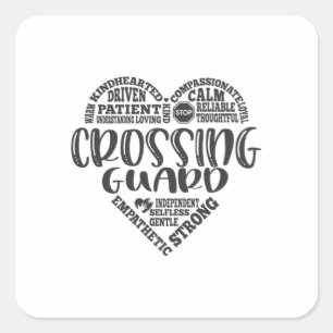 Überwachter, Schulübergangswache Quadratischer Aufkleber